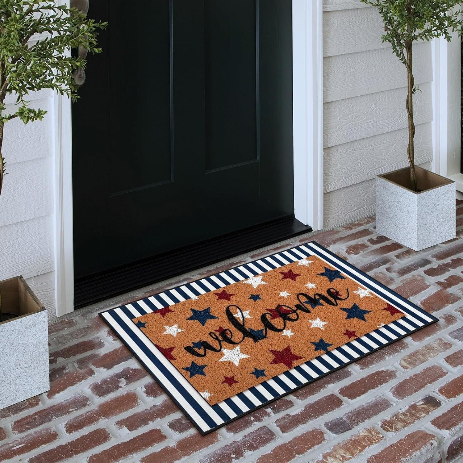 2 Pcs Patriotic 4th of July Non-Slip Welcome Doormat Set for Stylish Entrances