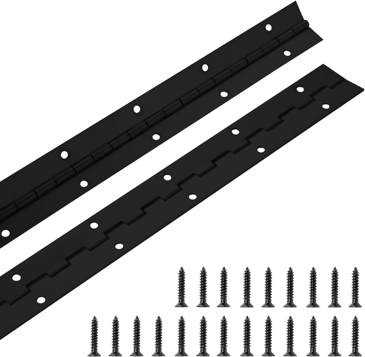 Versatile 30 Inch Stainless Steel Continuous Hinges - Black, 2 Pack Available