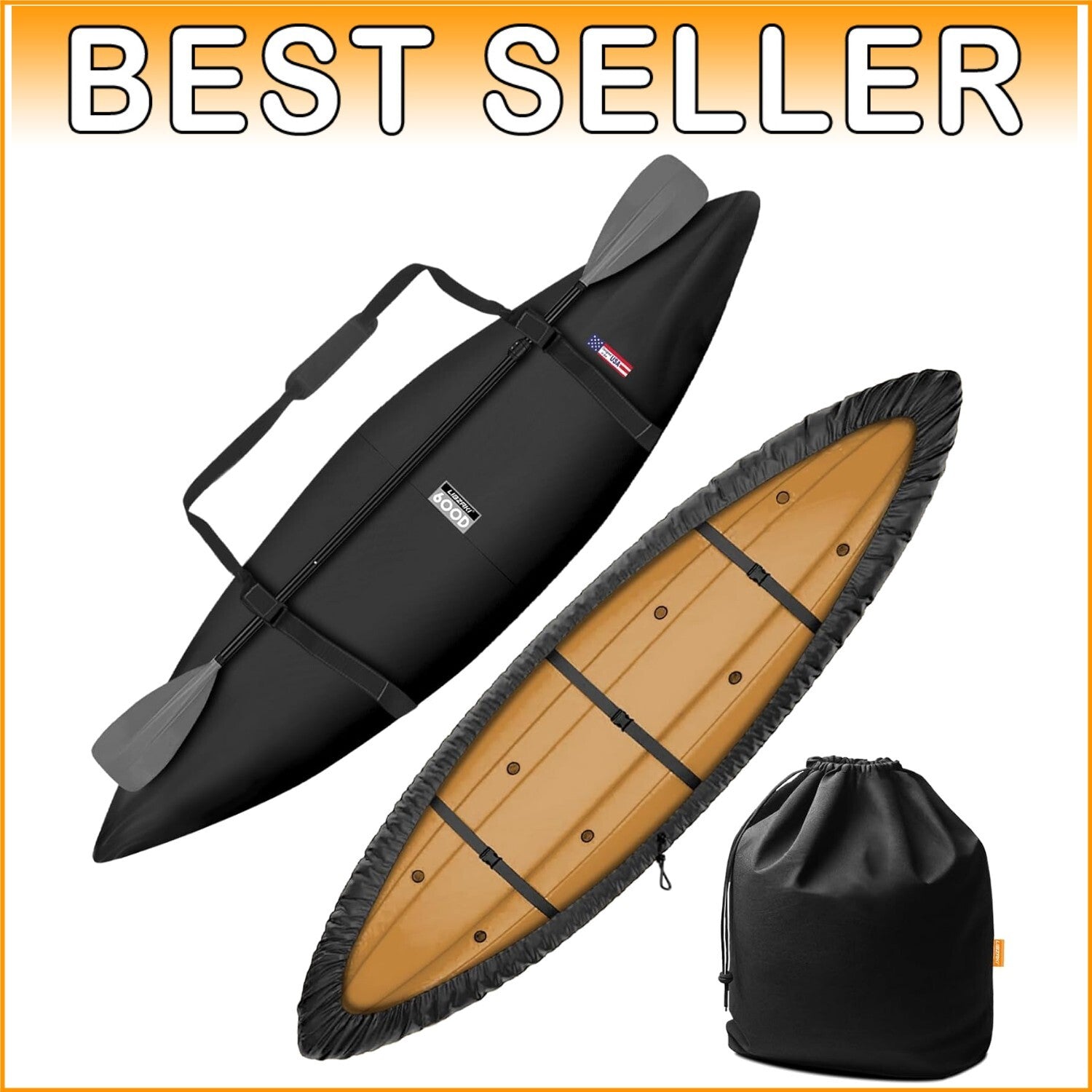 Durable 600D Waterproof Kayak Cover - Easy Carry Design for 10.8-12ft Kayaks