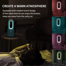 Load image into Gallery viewer, Rechargeable Bladeless Desk Fan with 5-Color LED Light - 3 Speed Quiet Operation