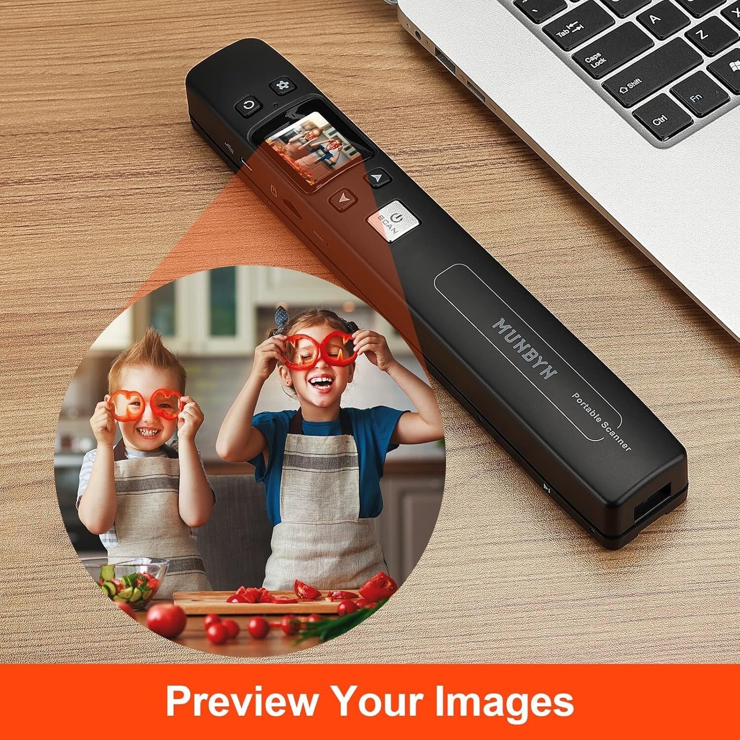 Lightweight Handheld Scanner for Photos & Documents at 1050 DPI Resolution