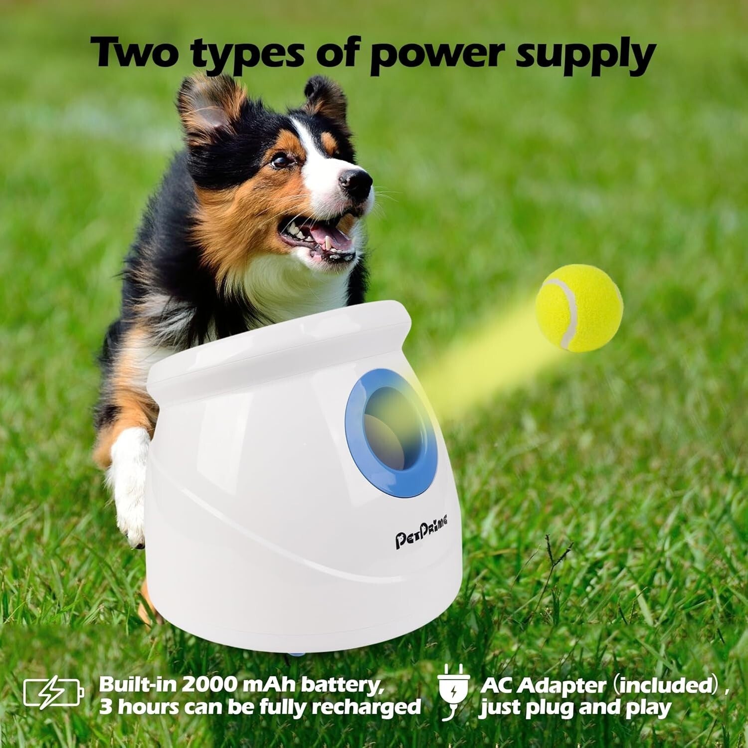 Interactive Adjustable Distance Automatic Dog Ball Launcher - 10-40ft Range