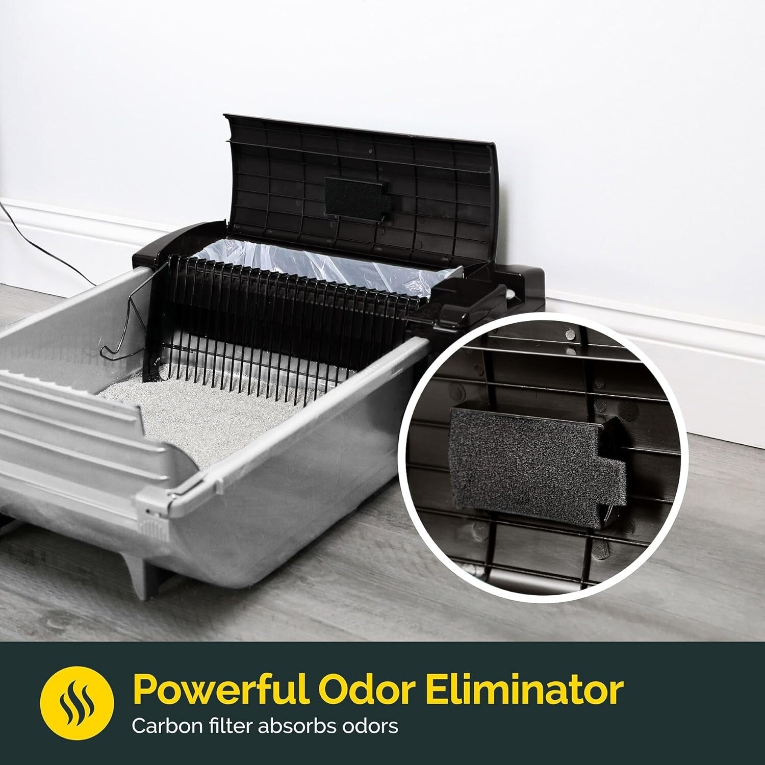 Effortless Self-Cleaning Cat Litter Box - Quiet, Compact & for 2 Cats (6-16 lbs)