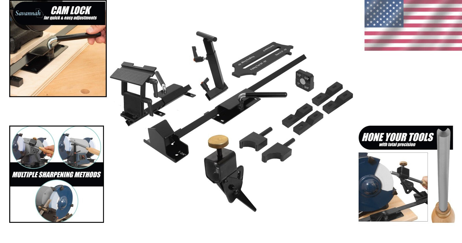 Versatile Pro Grind Sharpening System with Multi-Grind Jig & Tool Rest Bar