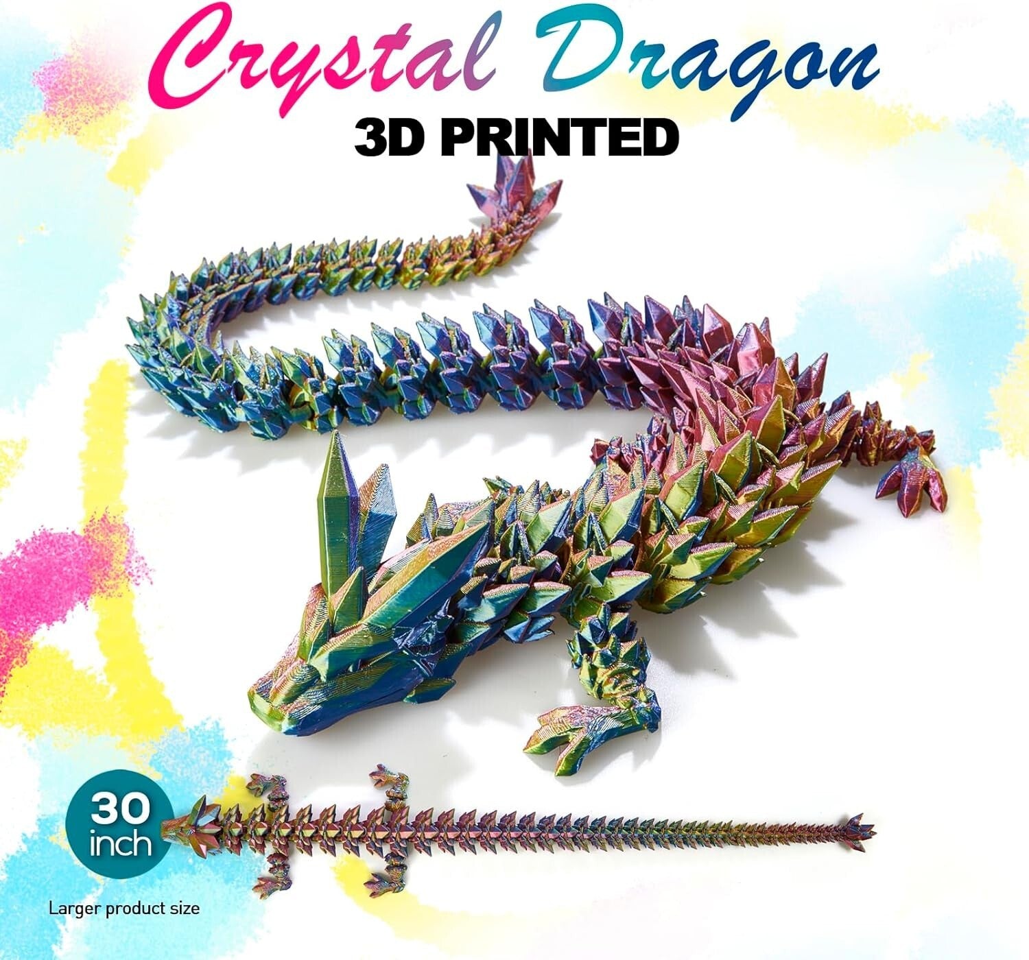 30'' Articulated 3D Dragon Sculpture - Stunning Home Decoration & Gift