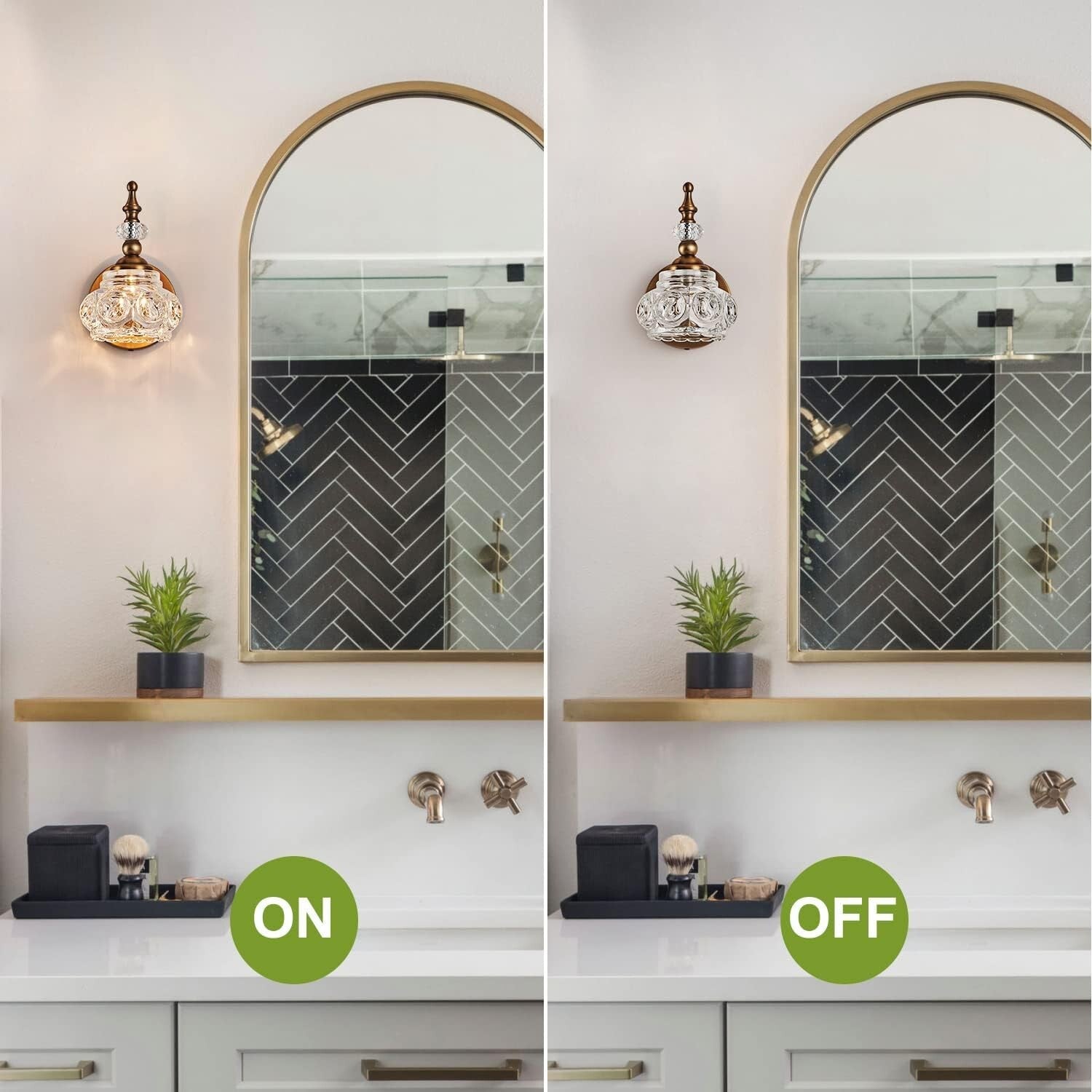 Elegant 2-Pack Brass Wall Sconces for Timeless Bathroom and Living Room Lighting