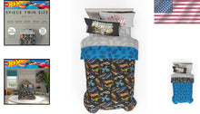 Load image into Gallery viewer, Hot Wheels 5 Piece Twin Bedding Set - Super Soft Reversible Comforter &amp; Sheets