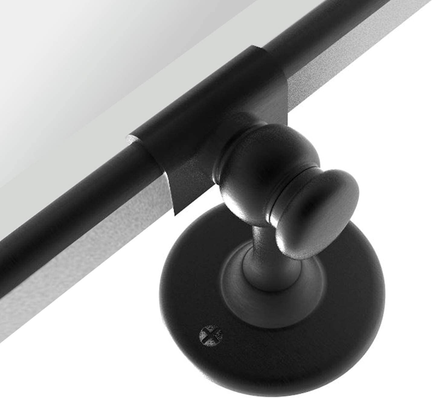 Beveled Rectangular Black Metal Framed Bathroom Mirror - 30x20" Tilting Design