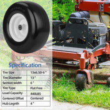 Load image into Gallery viewer, Premium 6 Solid Flat-Free Lawn Mower Tire with Smooth Tread &amp; Easy Install Kit