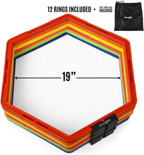 Load image into Gallery viewer, Hexagon Speed Rings for Agility and Balance Training - 12 Durable Plastic Rings