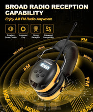 Load image into Gallery viewer, User-Friendly Hearing Protection Headphones with AM/FM Radio &amp; Comfort Features