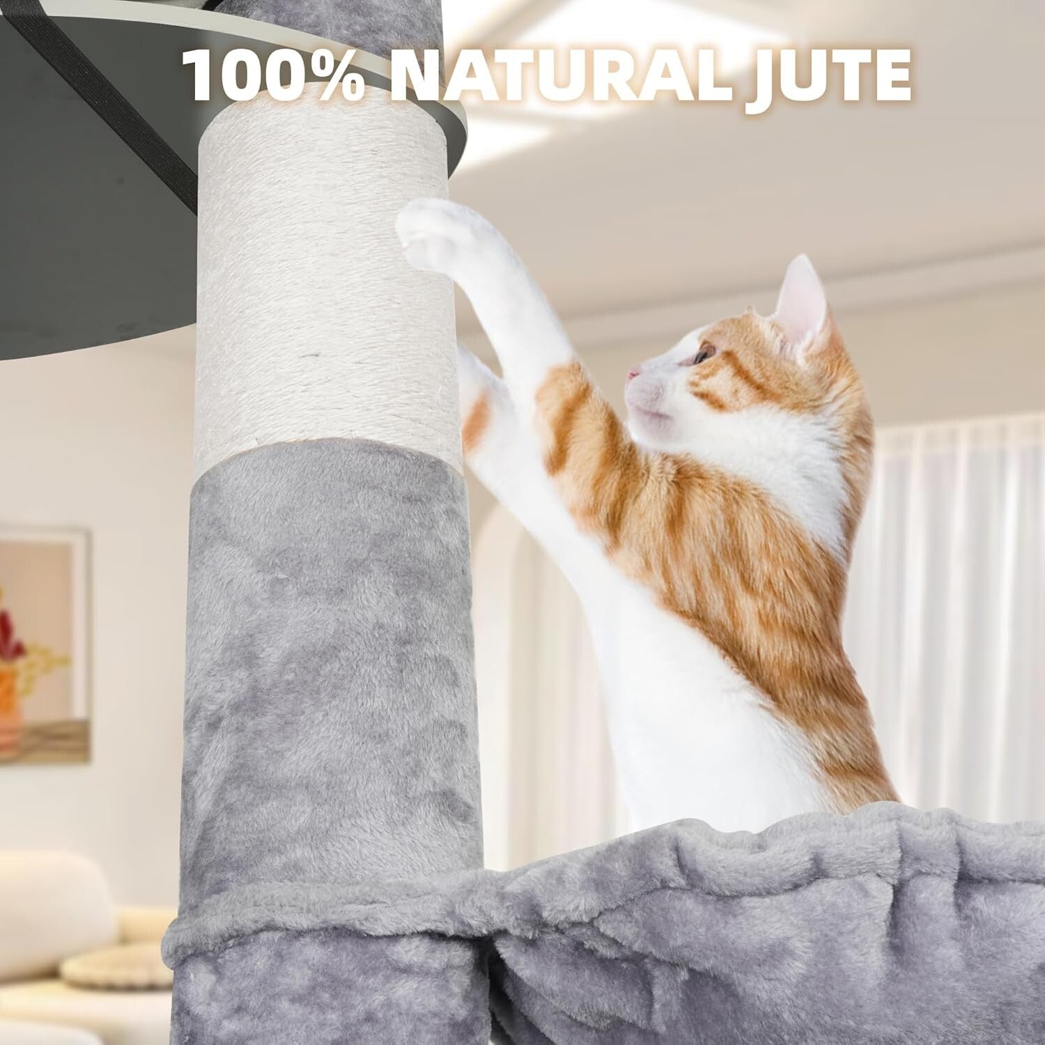 Durable Adjustable Cat Climbing Tree With Hammock - Ideal For Energetic Kittens