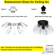 Load image into Gallery viewer, Elegant 4-Pack Seeded Glass Lamp Shades, 2-1/8" Fitter for Contemporary Style