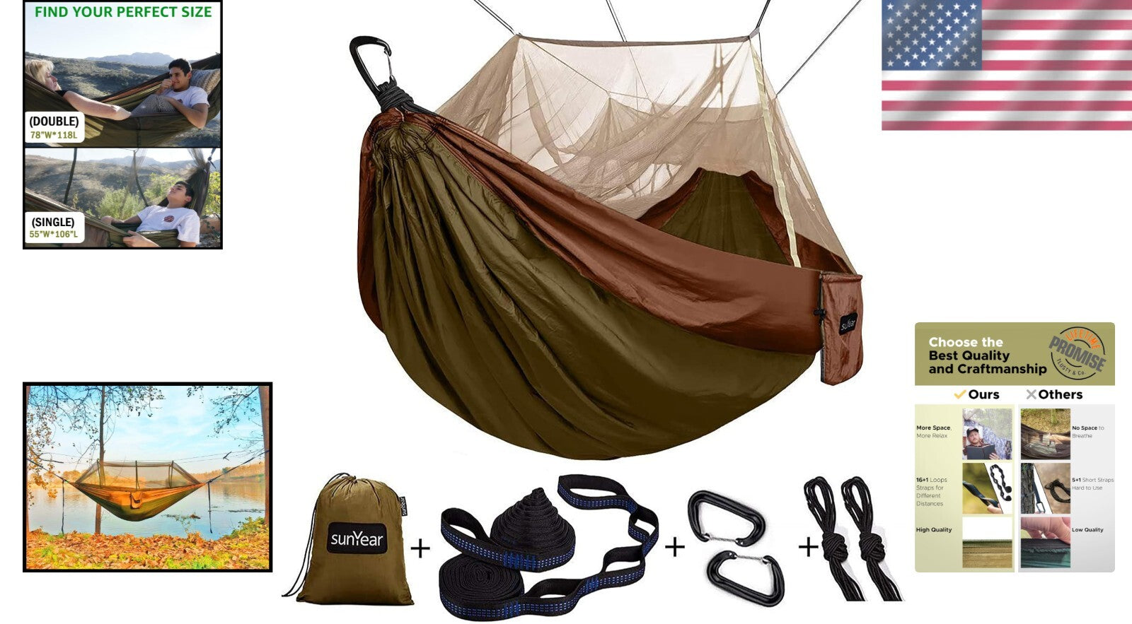 Compact Portable 2-Person Hammock with Setup Tools - Ideal for Outdoor Fun
