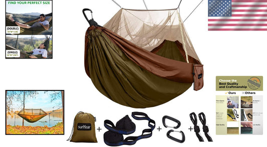 Compact Portable 2-Person Hammock with Setup Tools - Ideal for Outdoor Fun