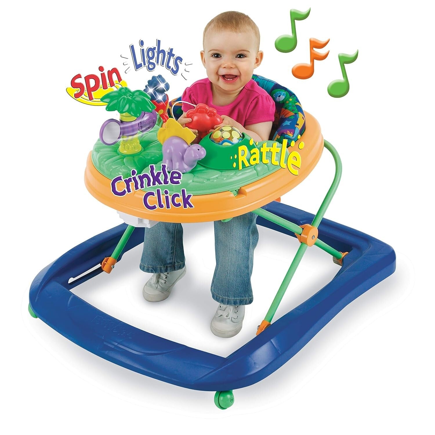 Baby Walker with Lights, Sounds, and Adjustable Height for Growing Infants
