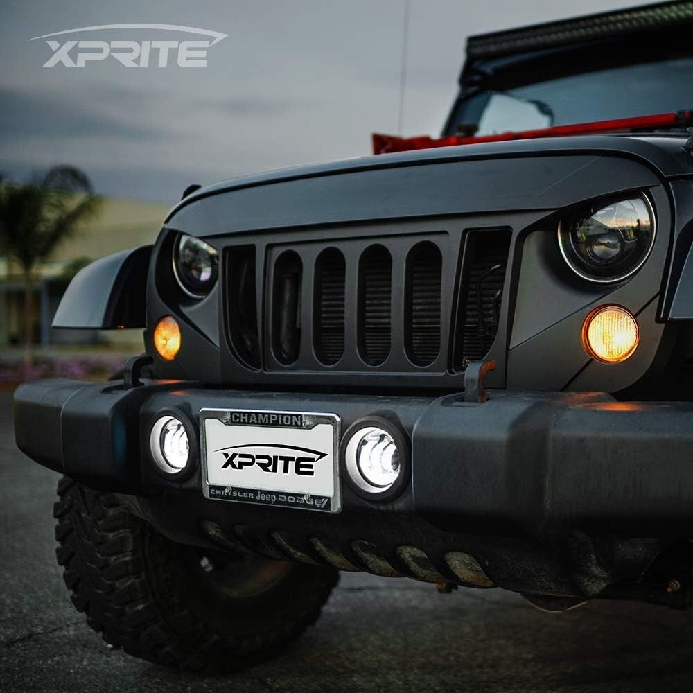 Waterproof 60W LED Fog Lamps for 2007-2018 Jeep Wrangler JK - Bright 6000K Light