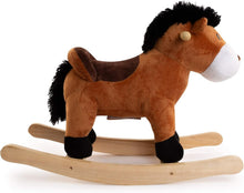 Load image into Gallery viewer, Cuddle-Ready Rocking Brown Horse with Sound - Ideal for Imaginative Play
