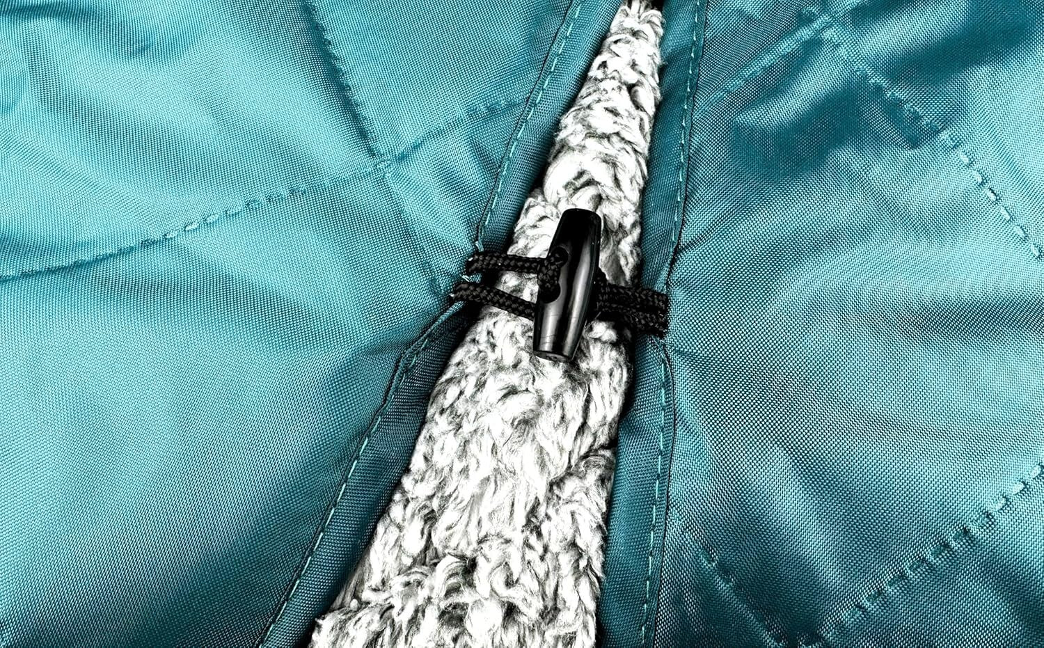 Luxury Teal Quilted Fleece Blanket - Waterproof & Essential for Outdoor Events