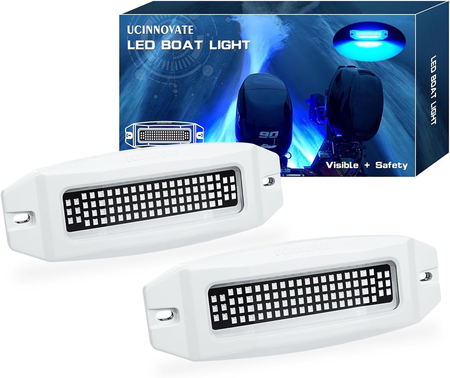 Bright Blue 84 LED Marine Boat Lights - Waterproof IP68 Underwater Illumination