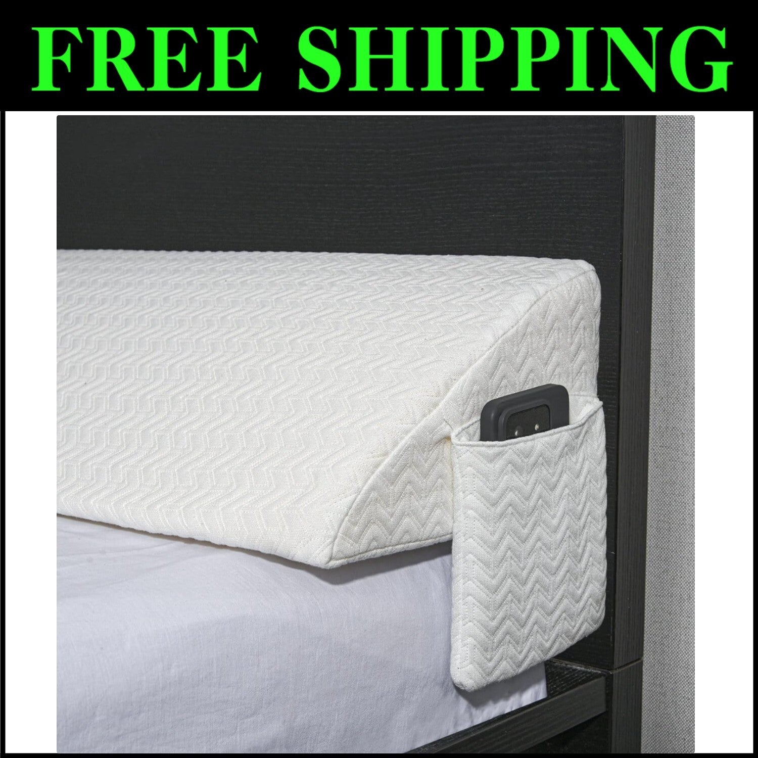 King Bed Wedge Pillow - Gap Filler with Storage Pockets for Ultimate Comfort