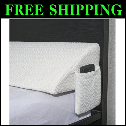 King Bed Wedge Pillow - Gap Filler with Storage Pockets for Ultimate Comfort