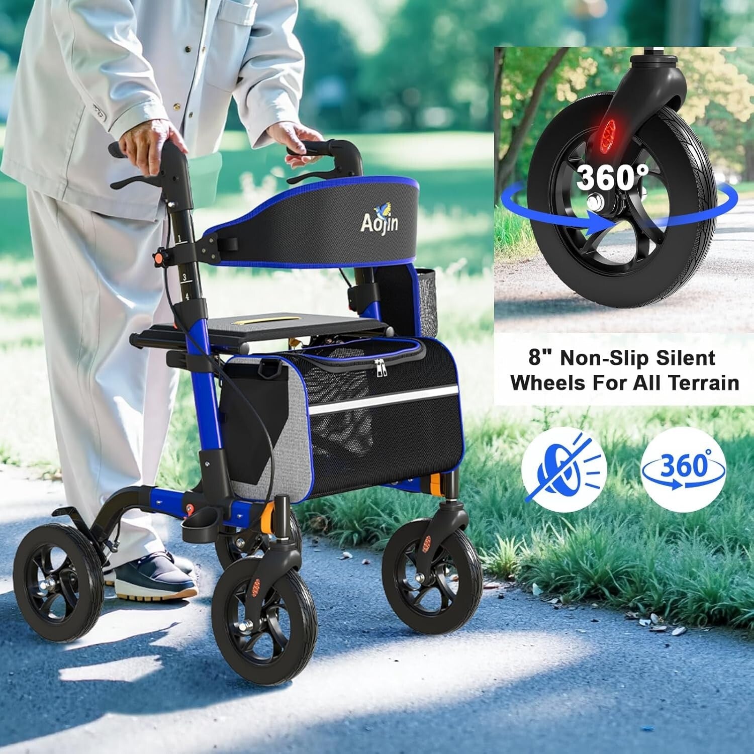 All-Terrain Senior Walker - Adjustable, Lightweight, and Safety First Features