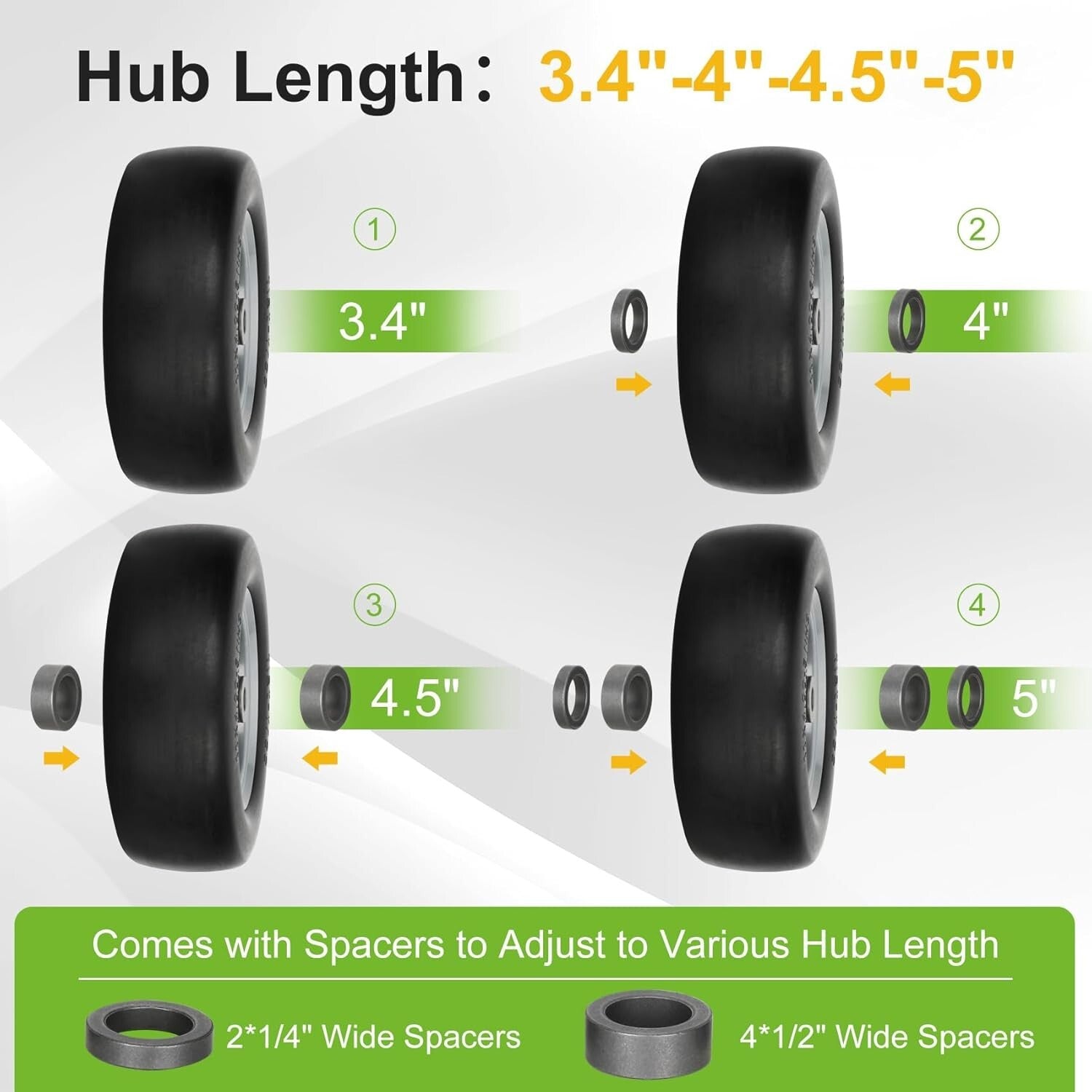 Maintenance-Free 11" Lawn Mower Tires with Smooth Tread for Ultimate Lawn Care