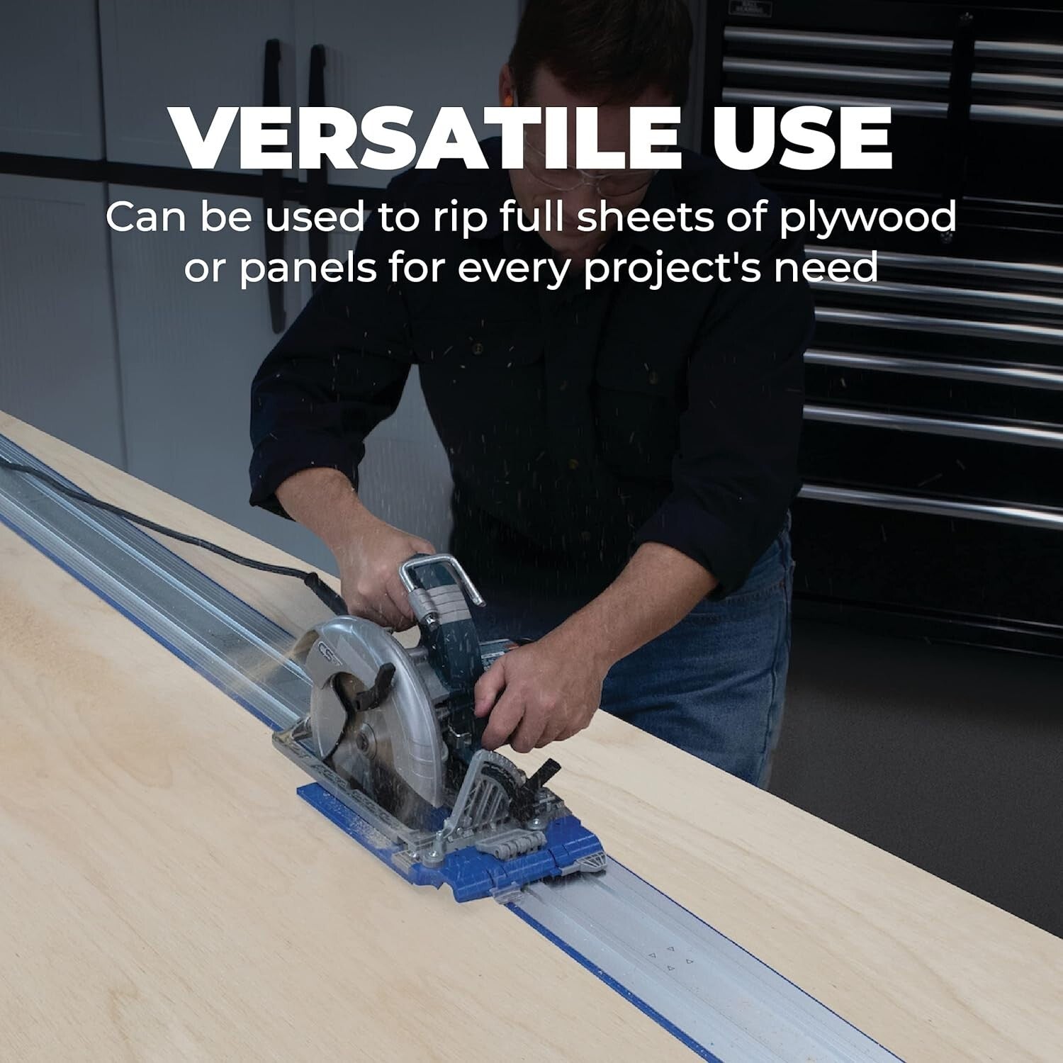 Versatile Track Saw Guide with 26.5" Aluminum Tracks - Ideal for Woodworking