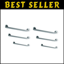 Load image into Gallery viewer, Easy to Install ADA Grab Bar Bundle - Stainless Steel &amp; 1.5" Diameter, 6 Pack