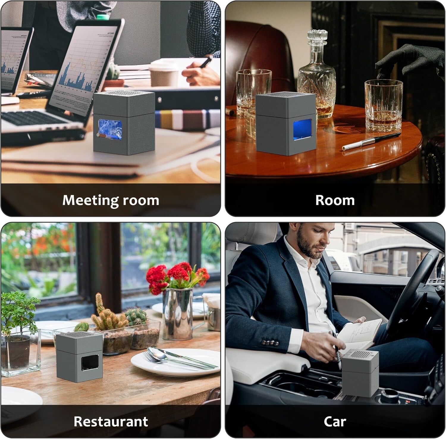 3-in-1 Smokeless Ashtray with Built-in Lighter and USB Rechargeable Convenience