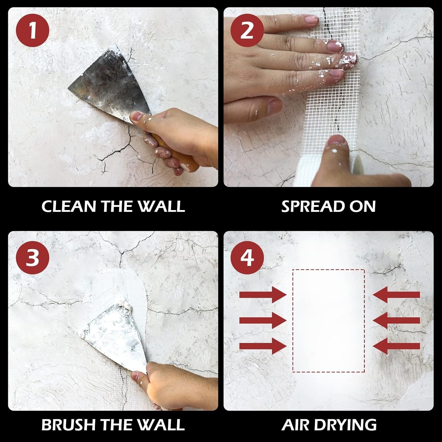 12Pcs 1.97-inch Fiberglass Drywall Mesh Patch Tape - Durable & Repositionable