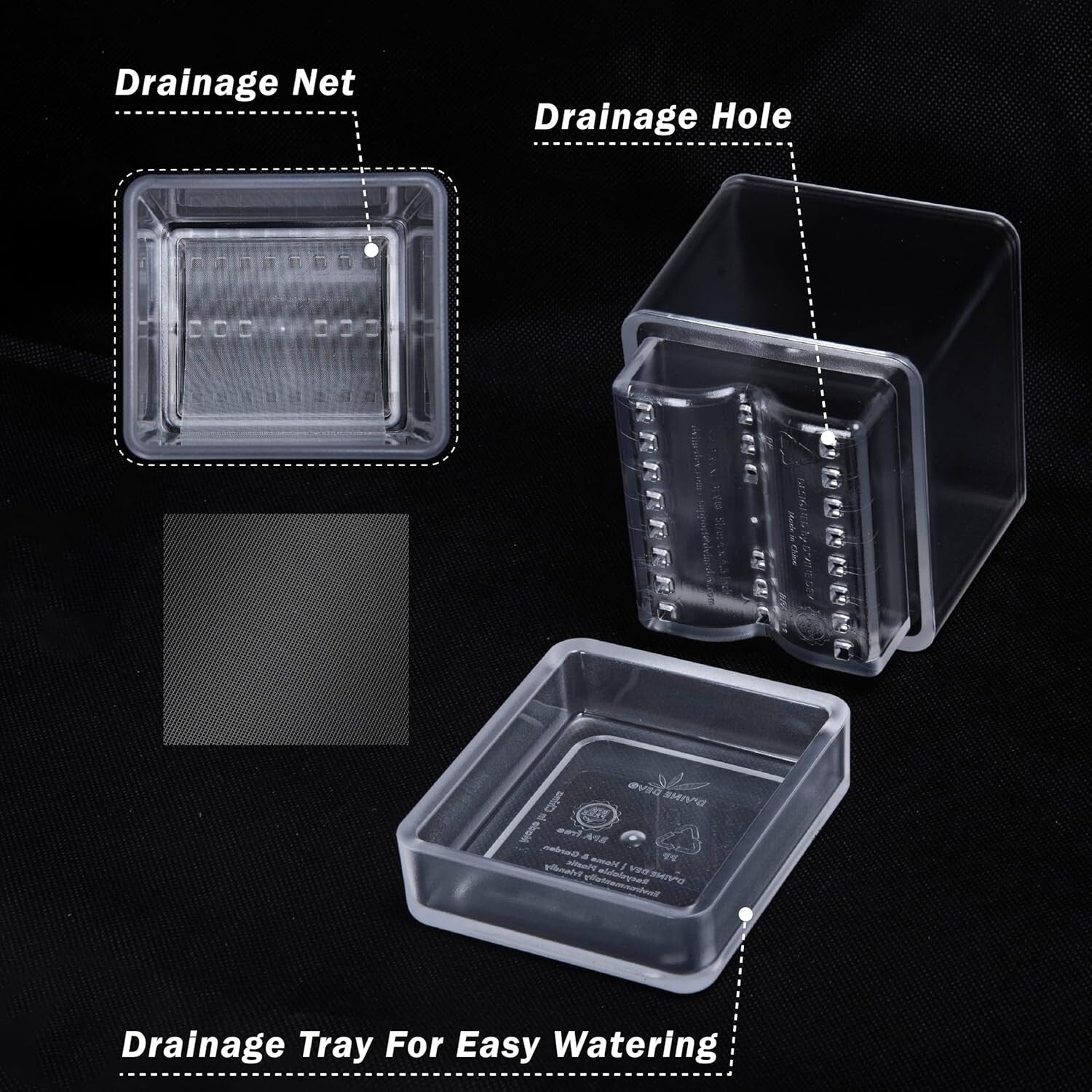 Stylish 4-Inch Plastic Herb Planter Pots with Drainage Holes for Indoor Use