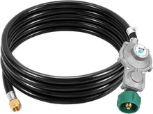 Load image into Gallery viewer, Versatile 15FT Dual-Stage Propane Regulator with High BTU Output – Zinc Alloy