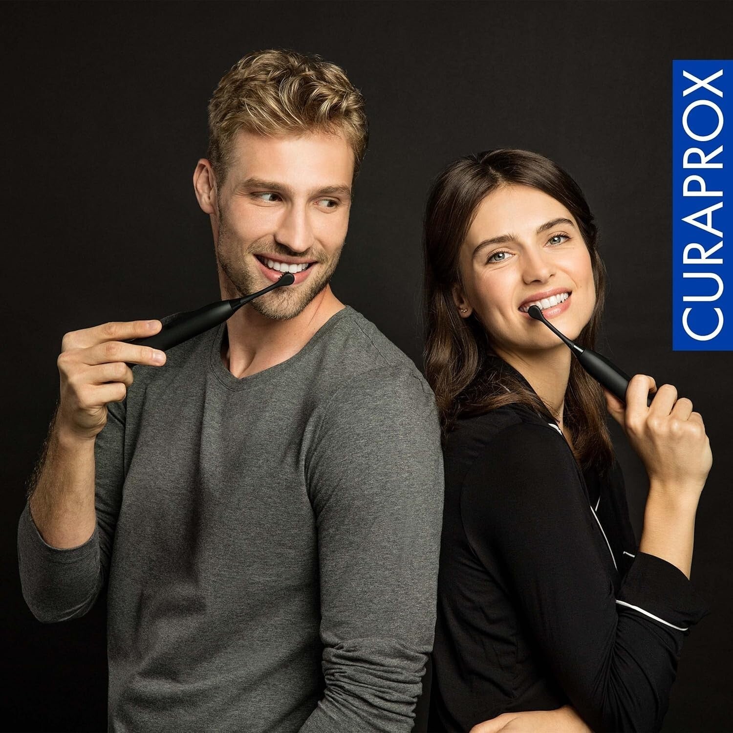 Hydrosonic Electric Toothbrush with Timer, Charger & Travel Case - Black & White