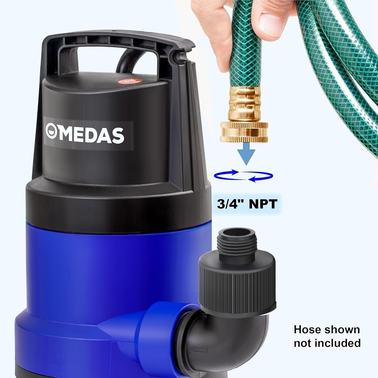 Durable 1HP Sump Pump with 31ft Lift and Ergonomic Handle for Easy Transport