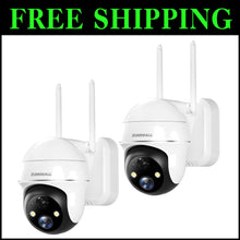 Load image into Gallery viewer, 2-Pack Battery Powered 3MP Outdoor Cameras - Front Door &amp; Garage Security