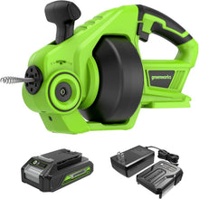 Load image into Gallery viewer, Lightweight 24 Volt Drain Auger with Ergonomic Grip - Unclogs Sinks &amp; Toilets