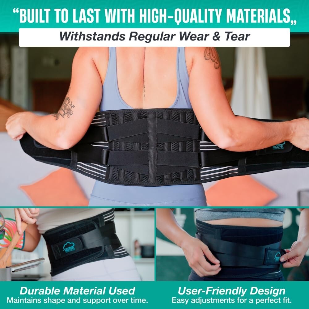 Adjustable Back Support Belt for Lower Back Pain with Orthopedic Design - Medium