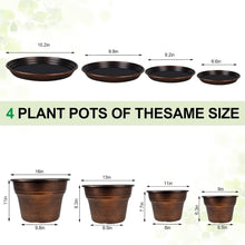 Load image into Gallery viewer, Classic Copper 16 Inch Planter Set - Drainage Holes for Healthier Houseplants