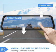 Load image into Gallery viewer, 10-Inch Full HD Touchscreen Mirror Dash Cam - Waterproof Dual Lens with G-Sensor