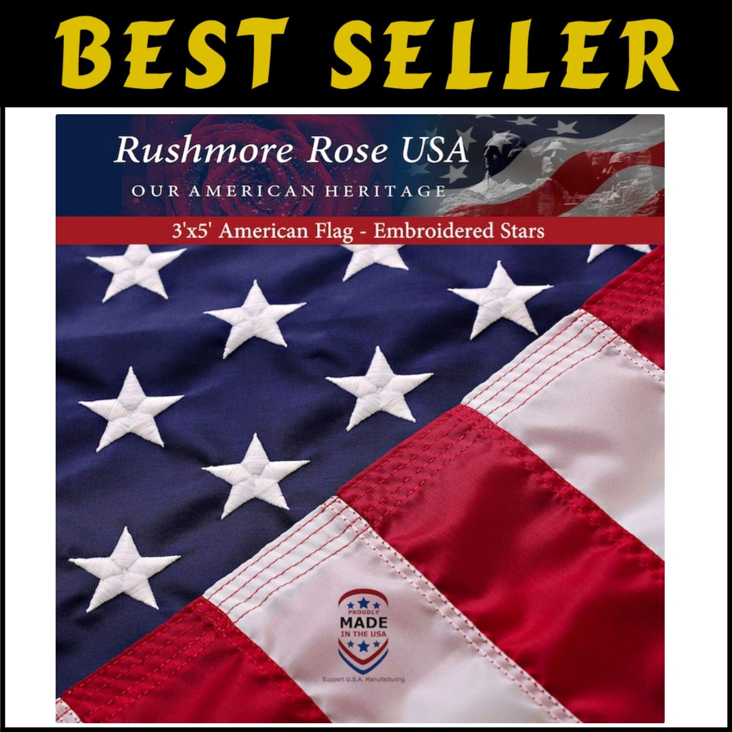 FMAA Certified 3x5 American Flags - Durable Outdoor Use with Brass Grommets
