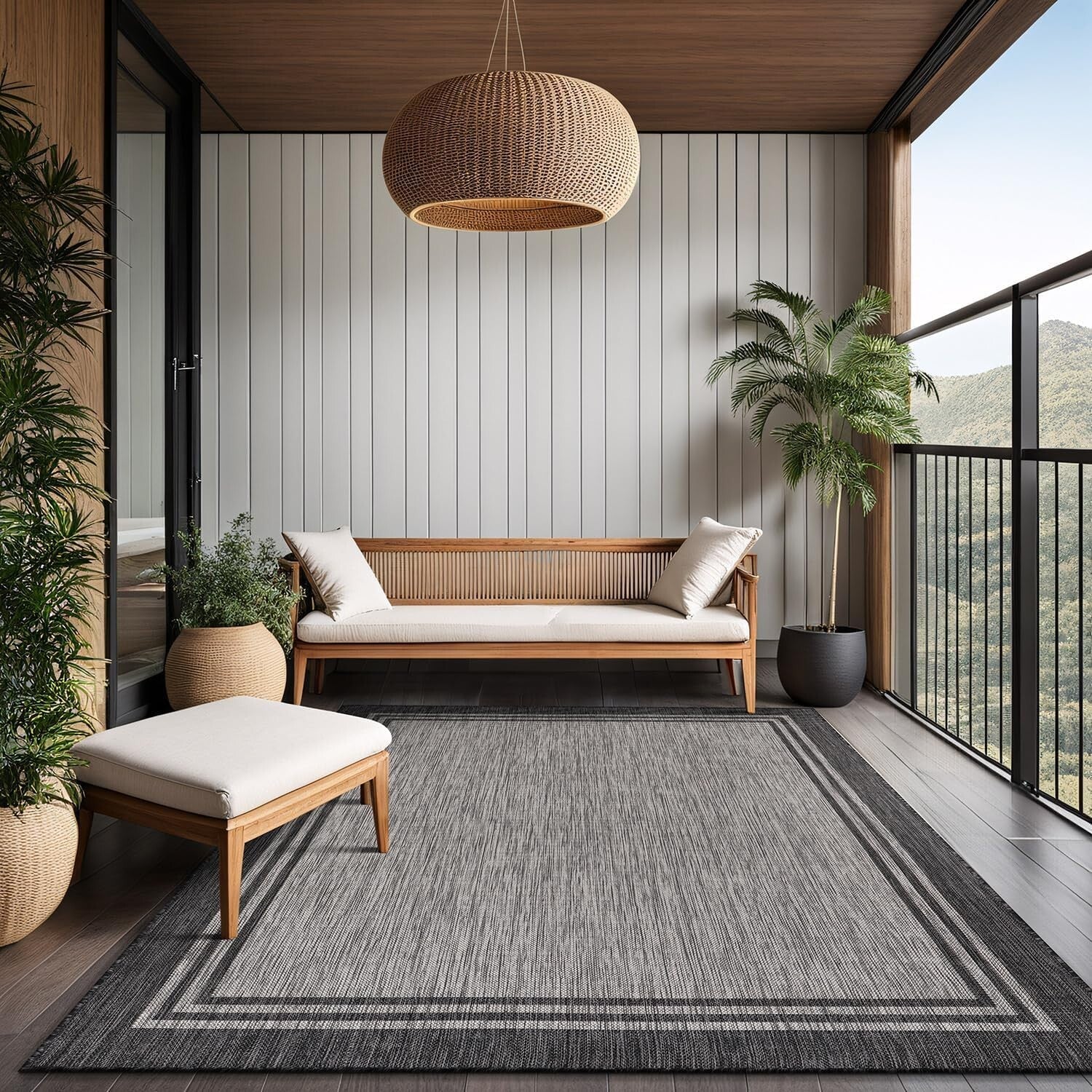 8x10 Waterproof Outdoor Rug - Elegant, Stylish for Patio & Interior Spaces