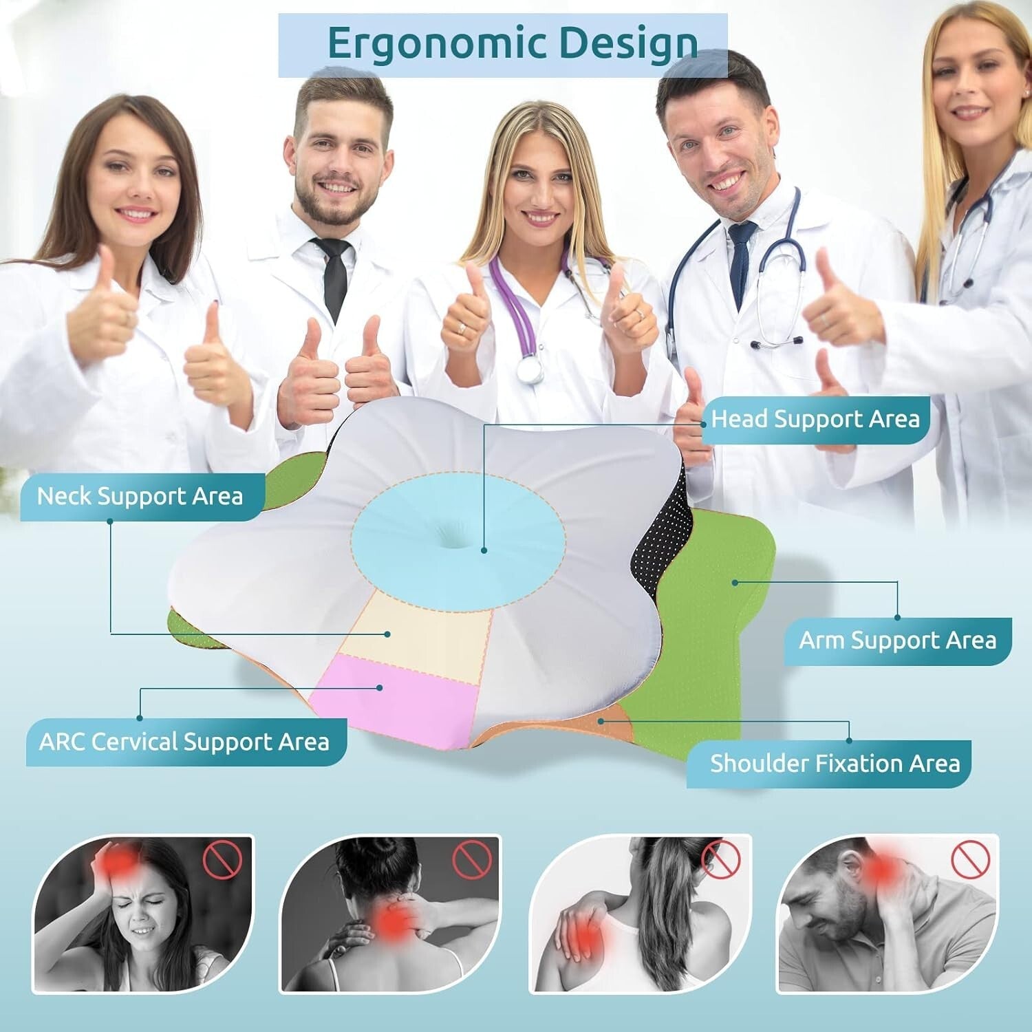 Soft Hypoallergenic Memory Foam Pillow - Ideal for Side, Back & Stomach Sleepers