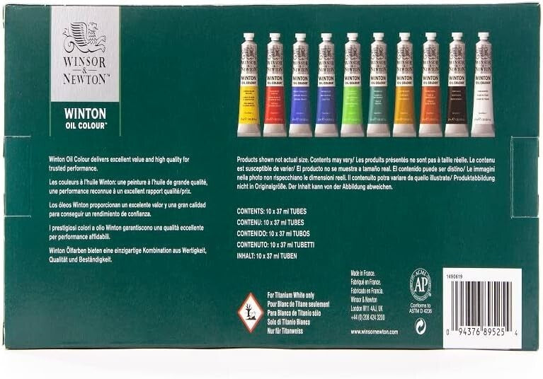 Winton Oil Paints - 10 x 1.25oz Bottles for Creative Expression, Great Coverage