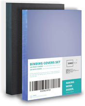 Load image into Gallery viewer, All-in-One 200 Pack Binding Covers - 100 Clear PVC and 100 Sand-Textured Options