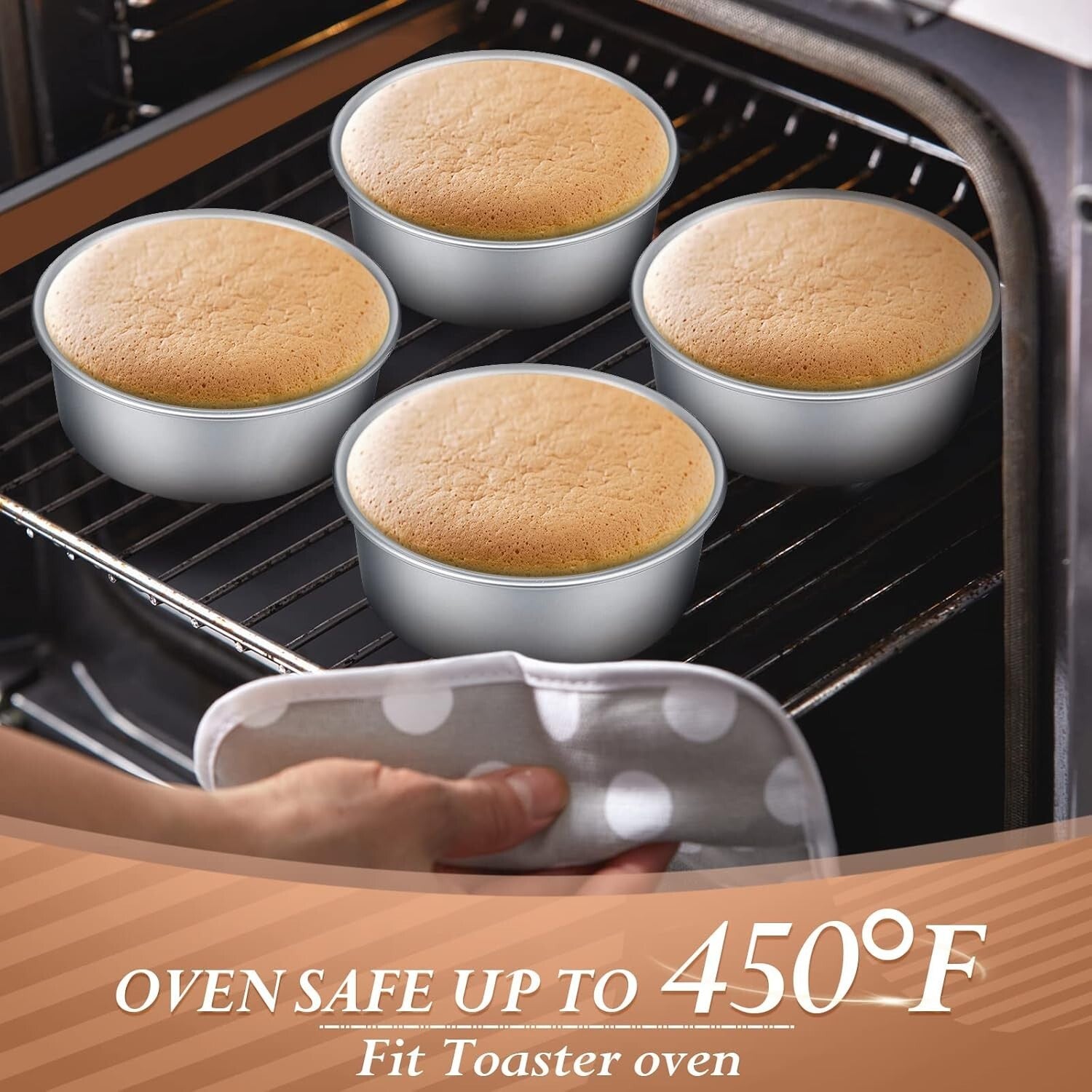Oven Safe Mini Round Cake Pans - 35 Pcs Nonstick & Leakproof for Perfect Cakes