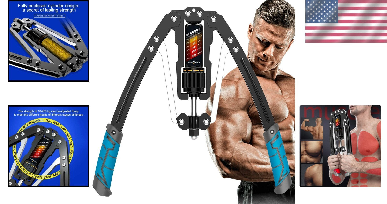 Durable Adjustable Arm Exerciser - 22-440 lbs Resistance for Shoulder Training