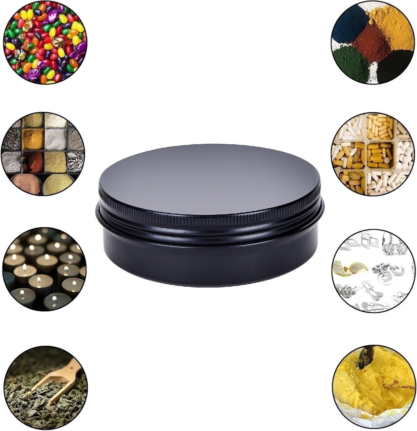 50 Count 4oz Round Storage Tins with Foam Sealing Lids – Eco-Friendly & Durable