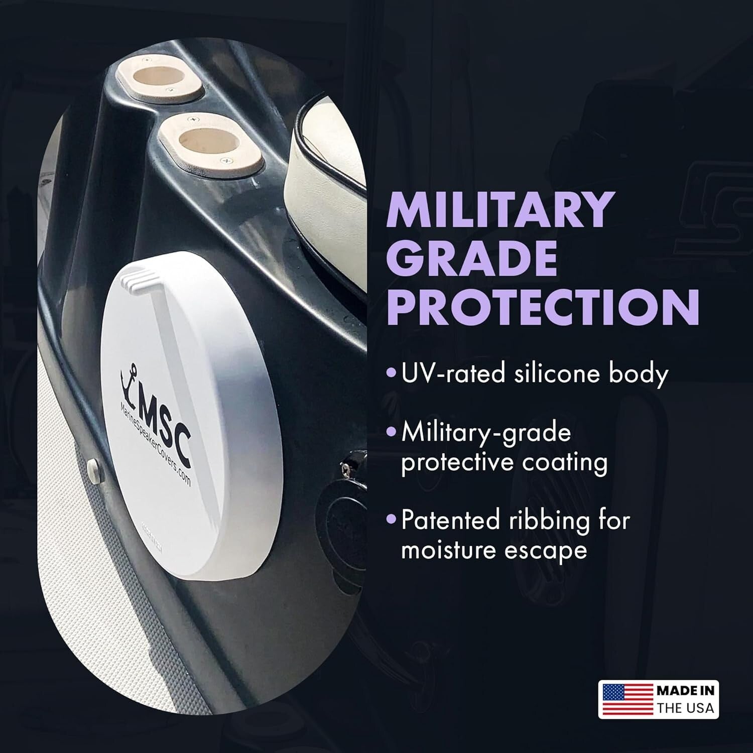 8.8-Inch Marine Speaker Covers - Durable, Waterproof & Dustproof Protection Pair